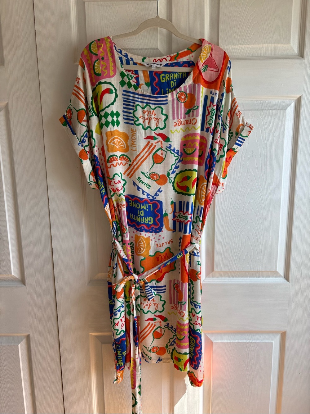 Proud Poppy Tee Dress Spicy Margs 20 Linen Blend Relaxed Boxy Resort Cruise Tie